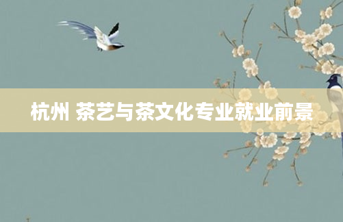 杭州 茶艺与茶文化专业就业前景