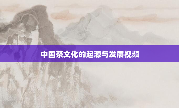 中国茶文化的起源与发展视频