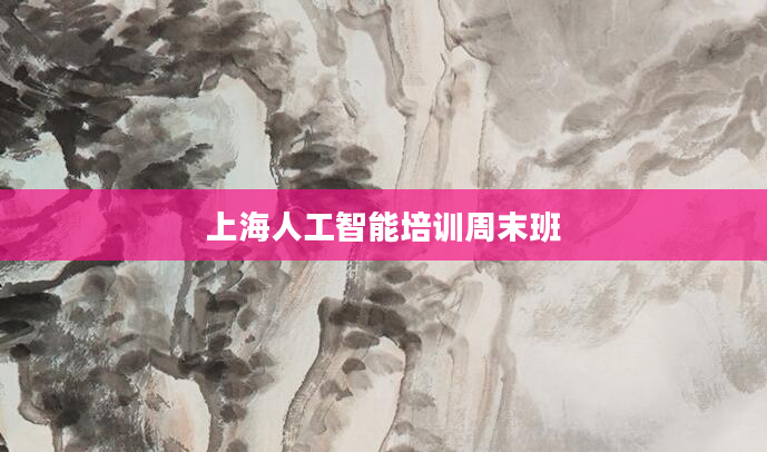 上海人工智能培训周末班