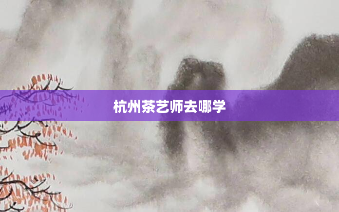 杭州茶艺师去哪学