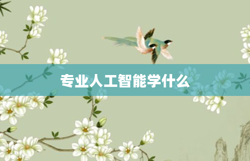 专业人工智能学什么