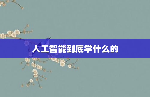 人工智能到底学什么的