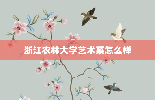 浙江农林大学艺术系怎么样