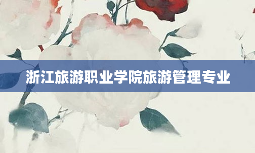 浙江旅游职业学院旅游管理专业
