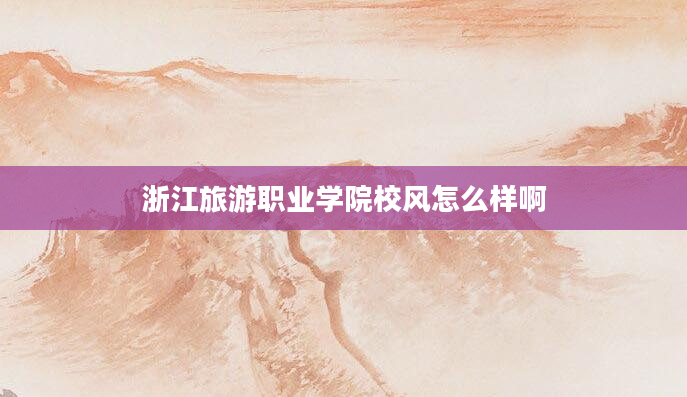 浙江旅游职业学院校风怎么样啊