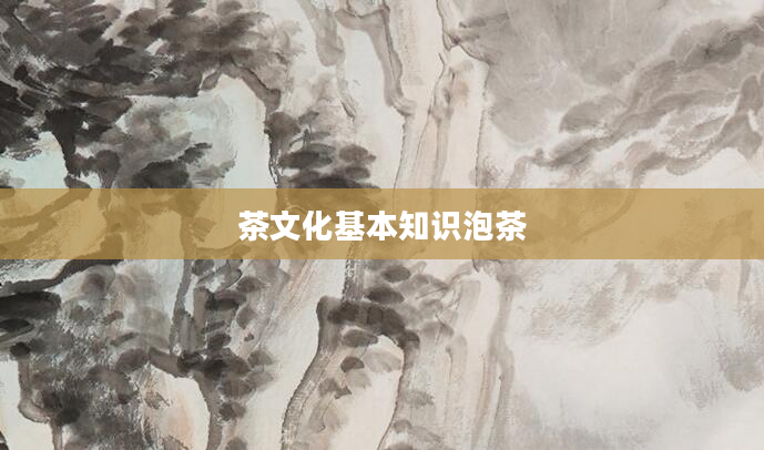茶文化基本知识泡茶