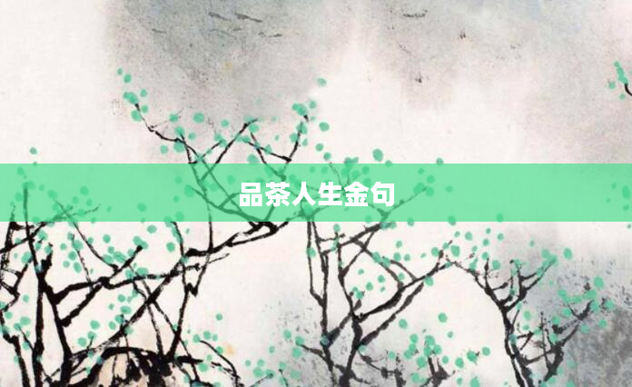 品茶人生金句