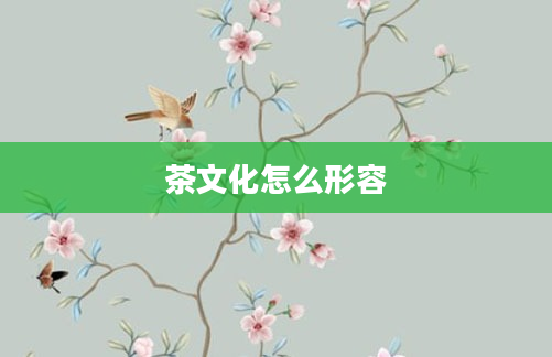 茶文化怎么形容