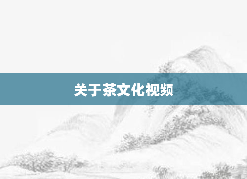 关于茶文化视频
