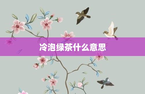 冷泡绿茶什么意思