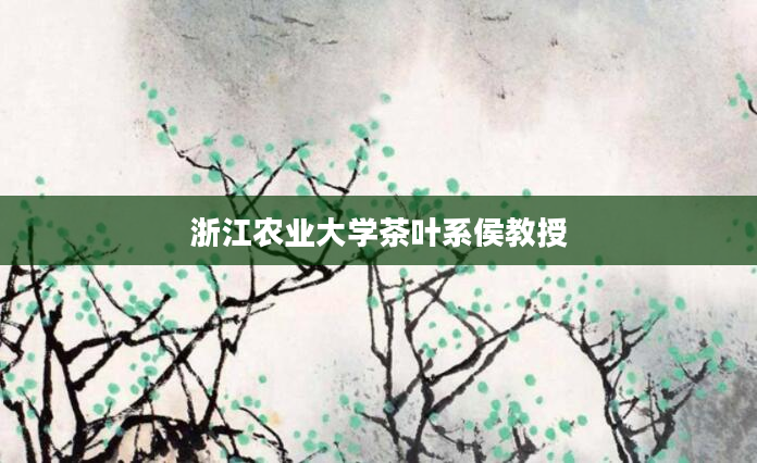 浙江农业大学茶叶系侯教授