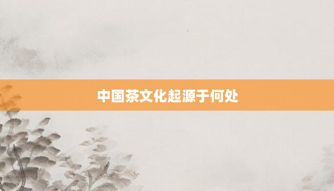中国茶文化起源于何处