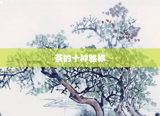 茶的十种雅称