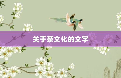 关于茶文化的文字