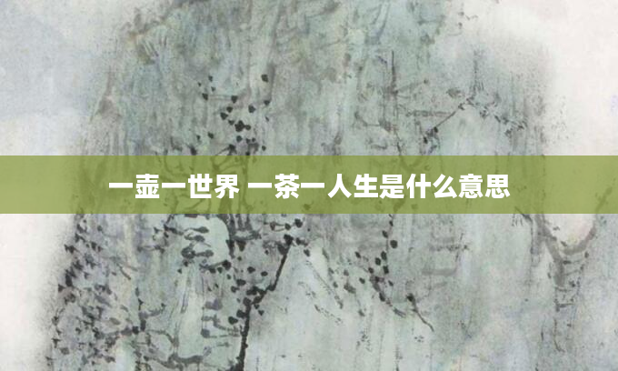 一壶一世界 一茶一人生是什么意思