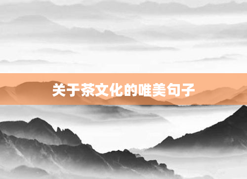 关于茶文化的唯美句子