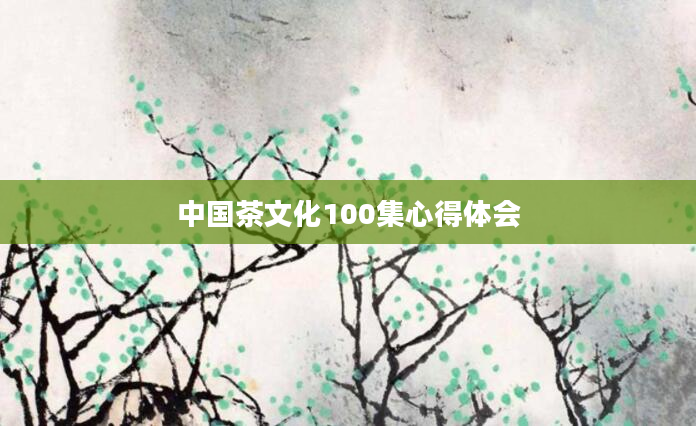 中国茶文化100集心得体会