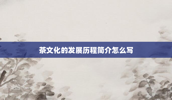 茶文化的发展历程简介怎么写