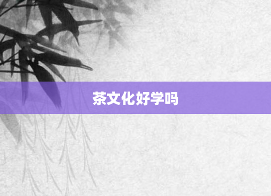 茶文化好学吗