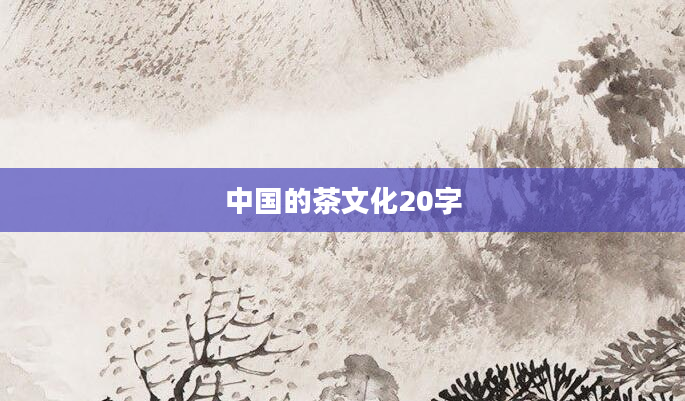 中国的茶文化20字