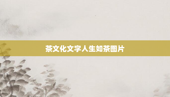茶文化文字人生如茶图片