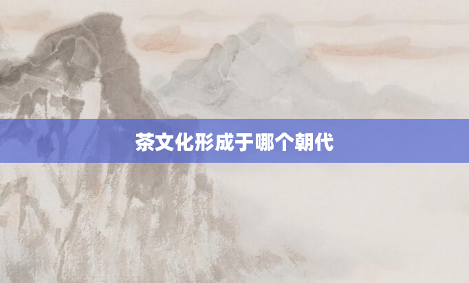 茶文化形成于哪个朝代