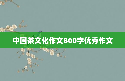 中国茶文化作文800字优秀作文