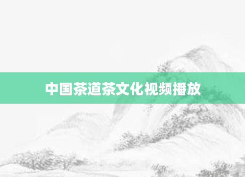 中国茶道茶文化视频播放
