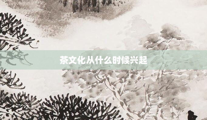 茶文化从什么时候兴起