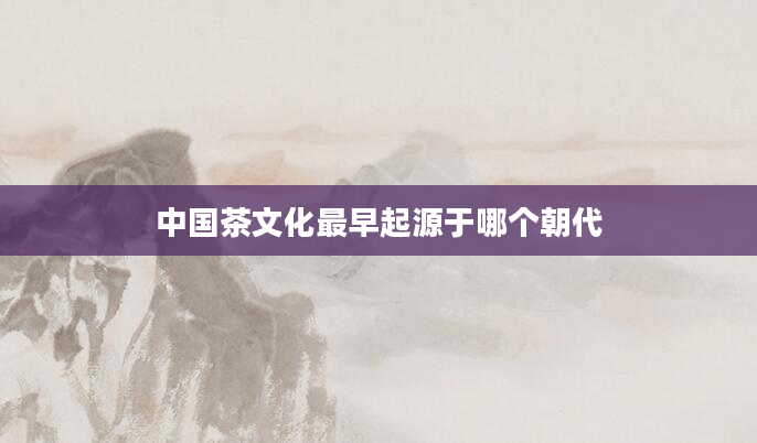 中国茶文化最早起源于哪个朝代