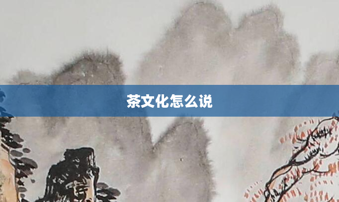 茶文化怎么说
