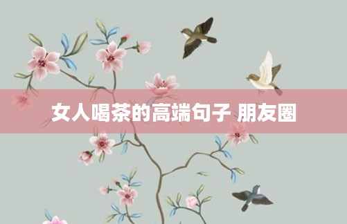 女人喝茶的高端句子 朋友圈