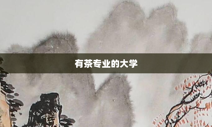 有茶专业的大学