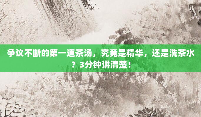 争议不断的第一道茶汤，究竟是精华，还是洗茶水？3分钟讲清楚！