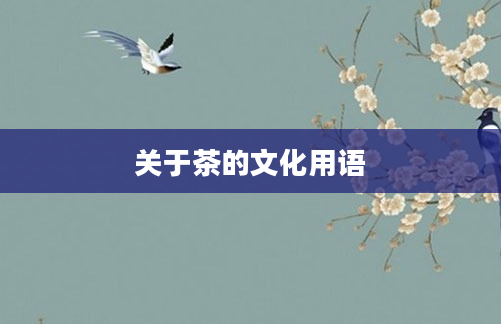 关于茶的文化用语