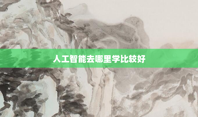 人工智能去哪里学比较好