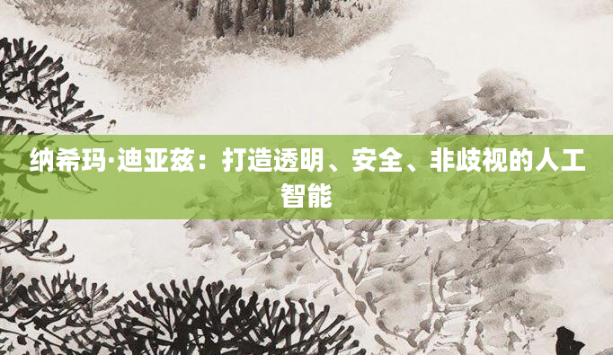 纳希玛·迪亚兹：打造透明、安全、非歧视的人工智能