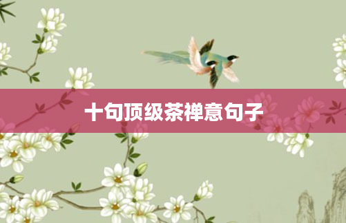 十句顶级茶禅意句子