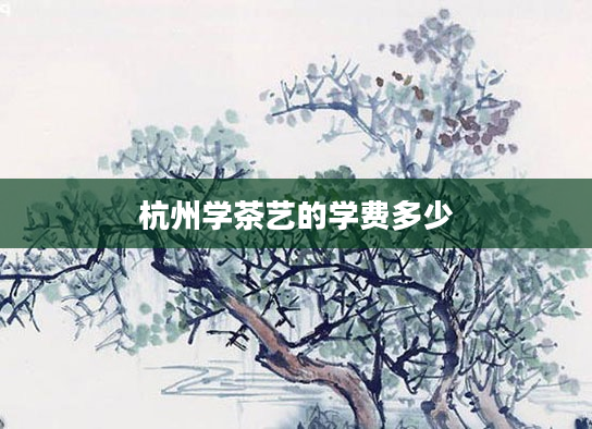 杭州学茶艺的学费多少