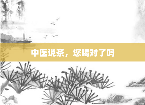 中医说茶，您喝对了吗
